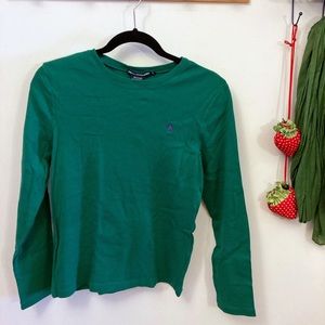 Ralph Lauren Sport L Emerald Green Long-sleeve T-shirt (royal purple logo)